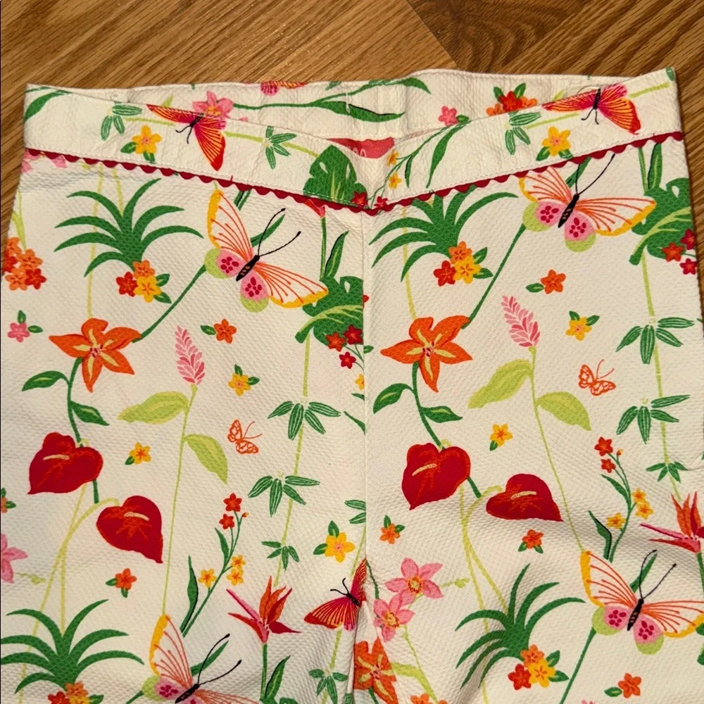Gymboree tropical garden Capri pants adjustable waist butterfly detail sz‎ 9